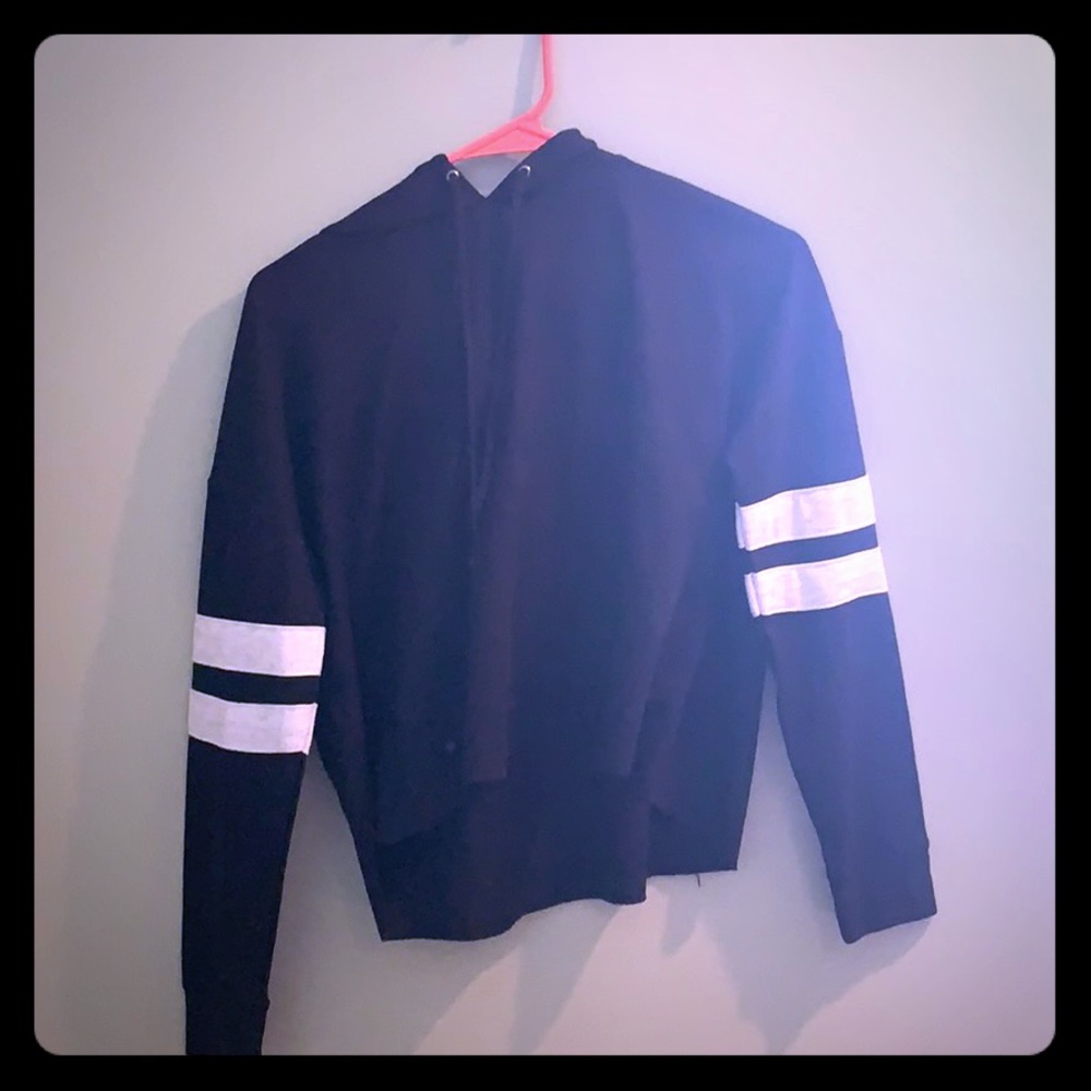 black cropped hoodie